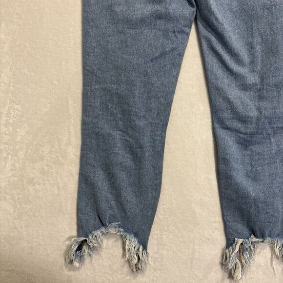 FRAME Jeans Size 27 Le Nouveau Straight Stiletto Hem Jeans Denim Distressed - Picture 7 of 16